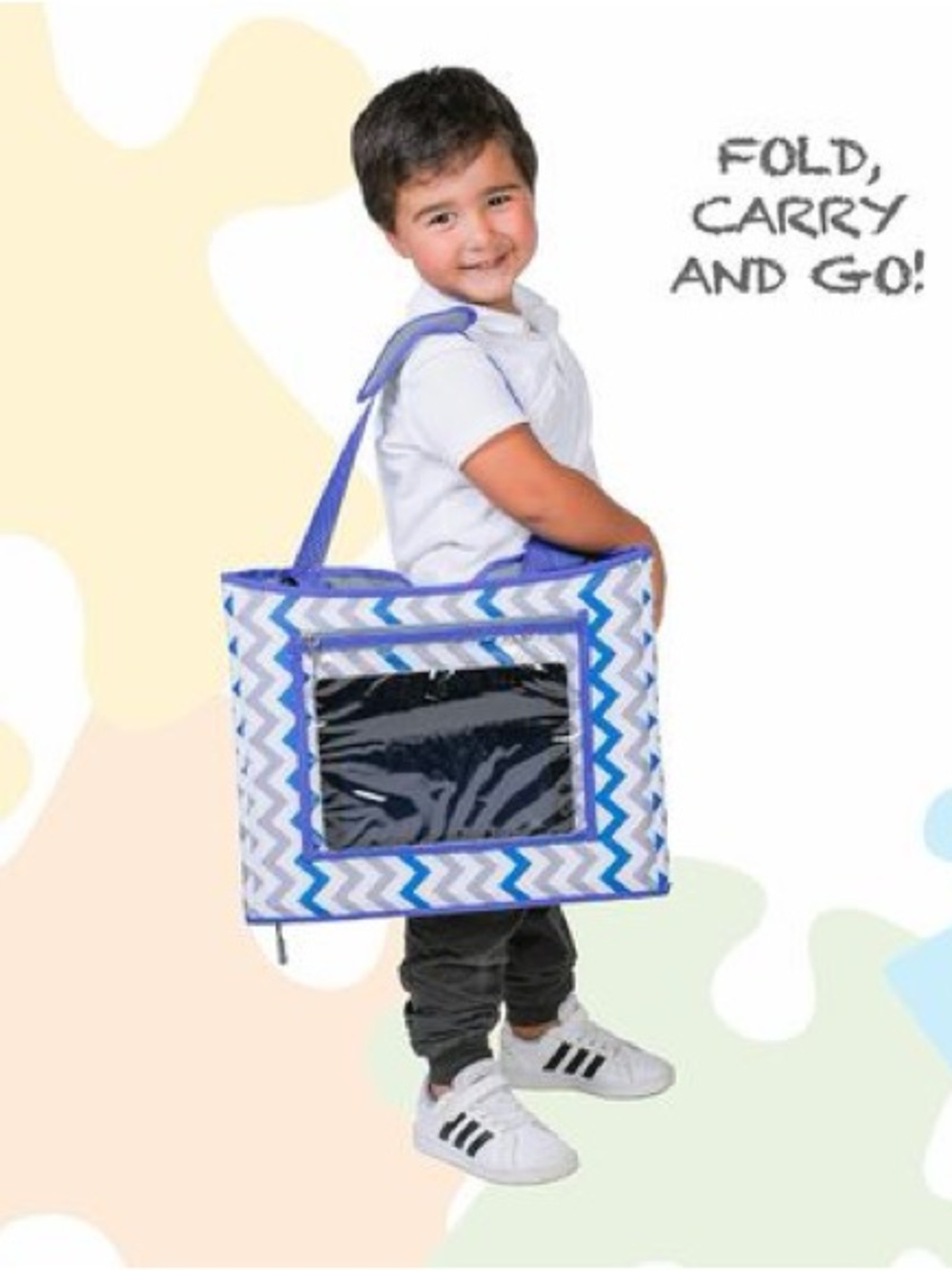 Kids Chevron Activity Tote Bag - Blue